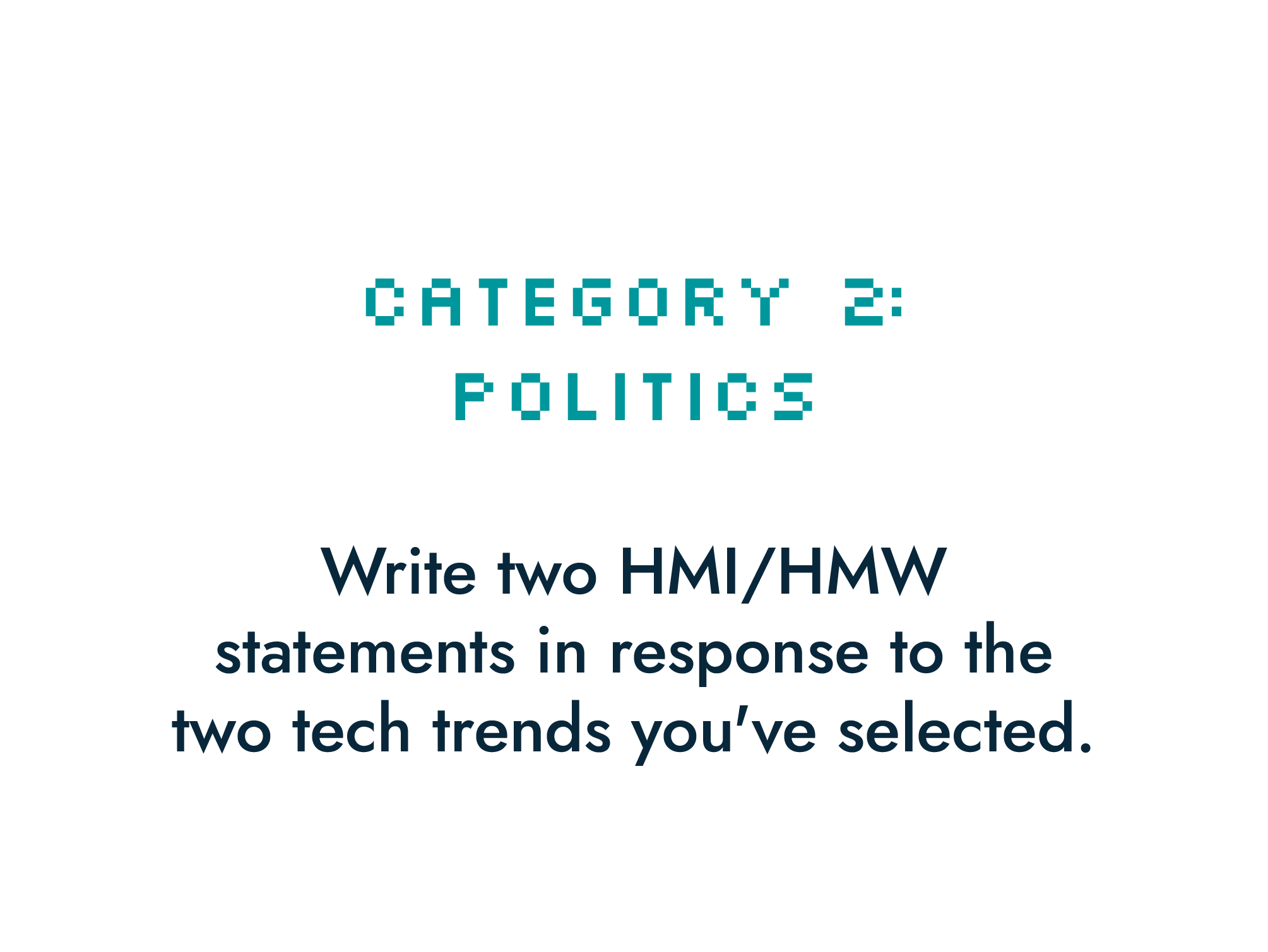 1. How might I create inclusive environments for everyone, in both physical and digital spaces?
<br><br>
2. How might I use technology to support underrepresented communities and make sure they feel seen and included?
